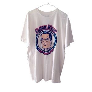 Vintage Superman Clark Kent T Shirt White Crew Neck DC Comics NEW